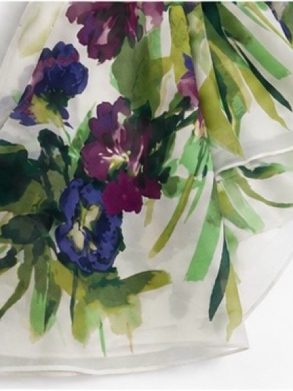 Lauren Ralph Floral Fit & Flare Dress 4P Petite Watercolor Sleeveless - Picture 6 of 13